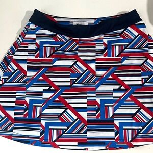 Greg Norman Womens Red White Blue Geometric Golf Skort Size M Patriotic Active